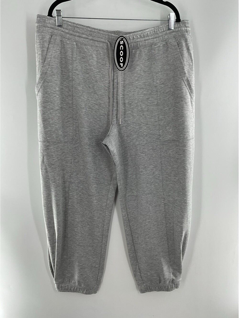 Scoop Women’s XXL Scuba Barrel Pant Gray Sweat Pants Pockets NWT 002